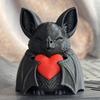Cute Red Heart Bat 3D Printed Halloween Decoration Novelty Tabletop Sculpture for Spooky Party Haunted House Holiday Decor Fun Gift for Kids & Bat