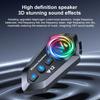 Helmet Bluetooth Headset Fm Radio Speaker Stereo High Definition 3D Sound Ipx6 Waterproof Rgb Light Bt5.4 Automatic Answering