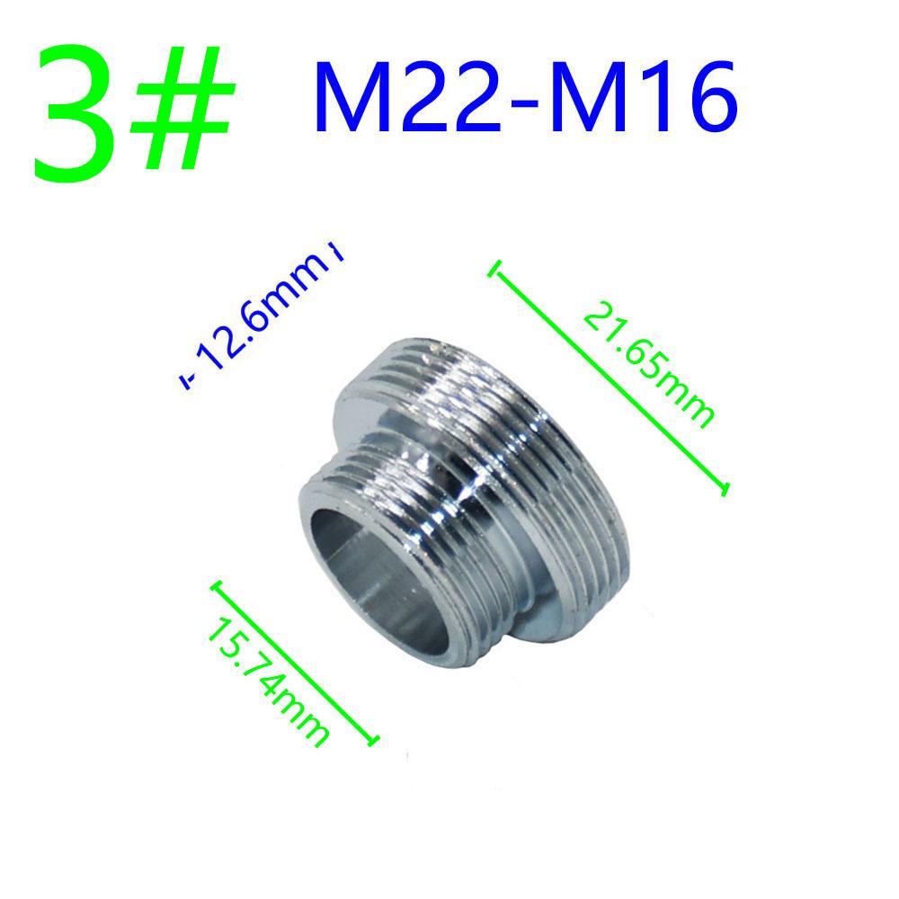 Silver 1/2" M16 M17 M18 M19 M20 M22 M24 M28 M32 Thread Connector Brass For Faucet Conversion Repair Tap Adapter 1Pcs