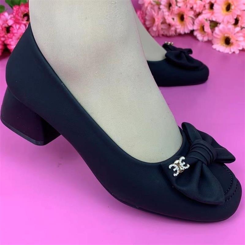 Single shoes women's 2025 new soft leather autumn soft surface soft sole women's shoes thick heel square head leather shoes women's fashion mother sh