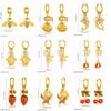 [Fashion Personality Trendy Multi Element Sea Shell Drip Oil Fruit Butterfly Pendant Earrings]