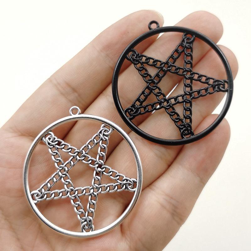 Zinc Alloy Gothic Geometric Star Pendant for DIY Jewelry