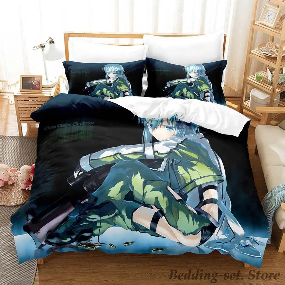 Sword Art Online II Ložní souprava Jednolůžko Dvojlůžko Plná Queen King Size Ložní souprava Dospělý Dítě Ložnice Sady povlečení Anime Postel