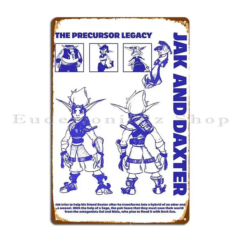 Jak And Daxter Metal Plaque Mural Printed Cinema Party Plates Vintage Tin Sign Poster 20x30cm(7.8x11.8inch)