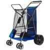 Strandkarre mit großen Rädern für Sand, 75 kg Tragfähigkeit, Robuster faltbarer Strandwagen mit 250 mm Vollgummirädern, Isolierte Kühltasche, Sonnenschirm