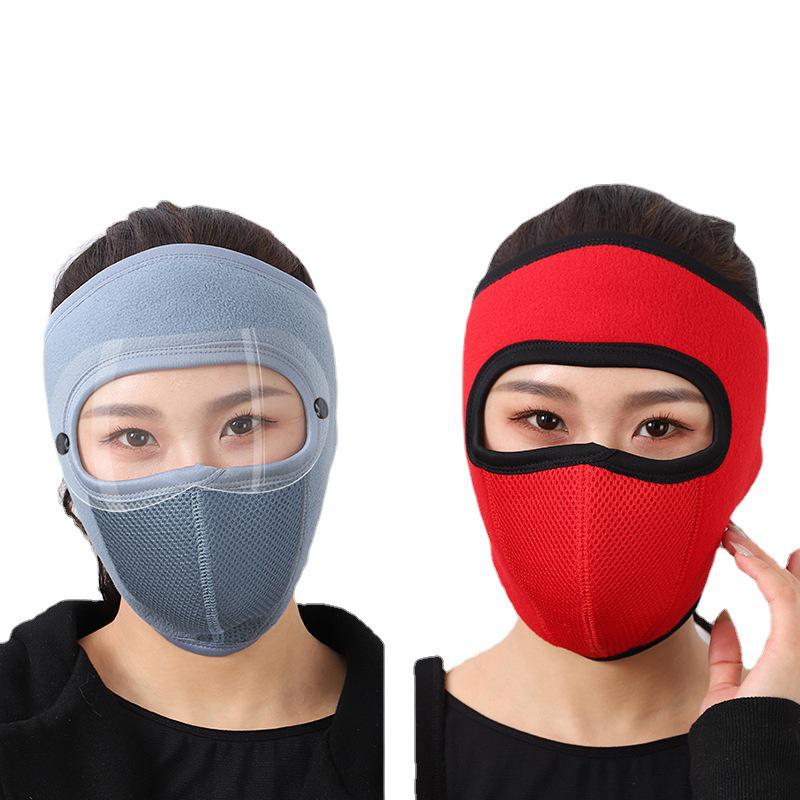 Winter Cycling Windproof Face Mask with Goggles - Breathable Fleece for Men & Women