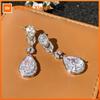 Huitan Aesthetic Pear Cubic Zirconia Drop Earrings for Women Elegant Wedding Engagement Bridal Trendy Dainty Fashion Jewelry
