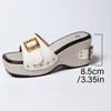 Women's Slippers 2025Summer New Platform Sandals Retro Metal Buckle Slippers Designer Wedge Sandals for Women Casual Beach Shoes