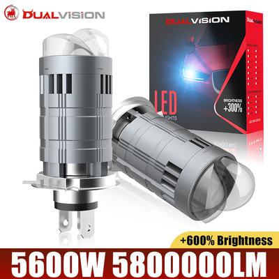 Lente de Mini Projetor Bi LED H4 Farol de Carro Canbus Lâmpada H4 Feixe Alto/Baixo Com Ventoinha Turbo 5600W Alta Potência Para Carro Motocicleta 12V 24V