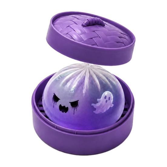 Dumpling Desktop Ornaments 1/2/3Pcs Purple Ghost Squeeze Toy Halloween Steamed Bun Desk Toy Stress Relief Clear Ball Fidget Soft