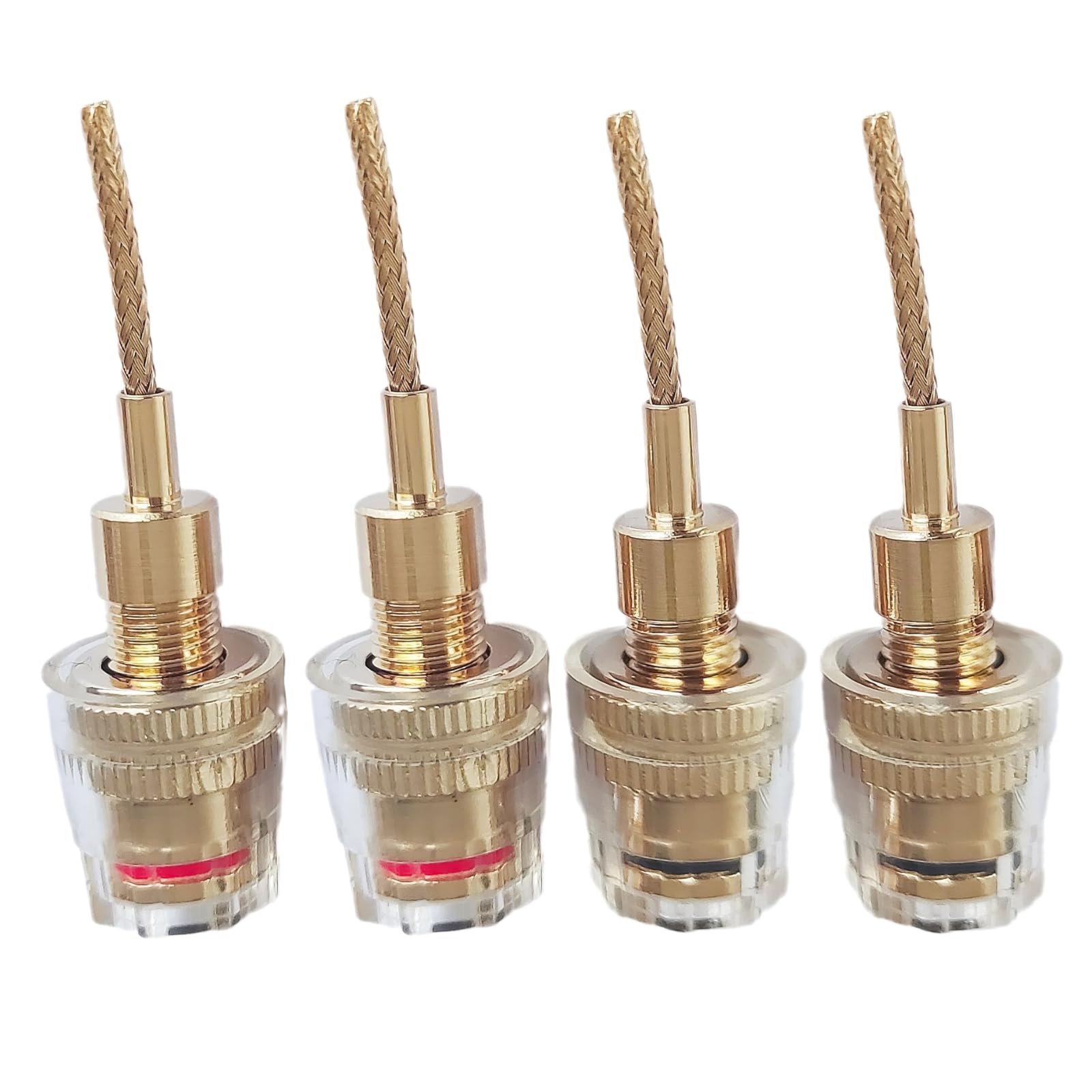 

Banana plug conversion connector 4mm speaker cable banana plug conversion needle plug set of 4 red and black [LCYOUTH]