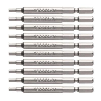 VESSEL Hex Bits for Hexagonal Socket Bolts and 3 X 70 Set of H B34 ZP Screws, Mm, 10, Hardness (High Hardness),