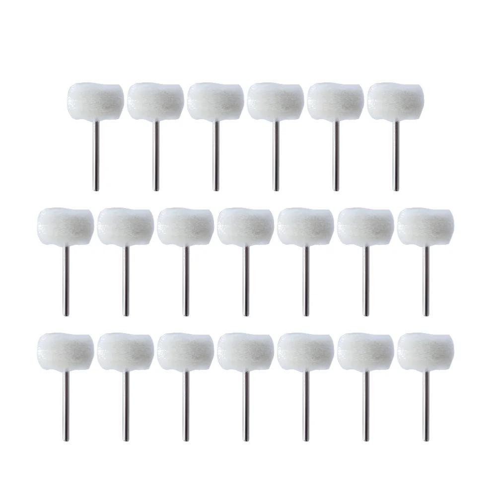 1-120Pcs Mini Wool Polishing Head 3mm Shank Buffing Wheel Polish Brush Drill Rotary Abrasive Brush Hand Grinding Buffing Tools