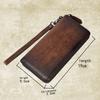 Portfel męski ze skóry naturalnej Vintage skórzany portfel Męski polerowany portfel na karty Biznesowa kopertówka