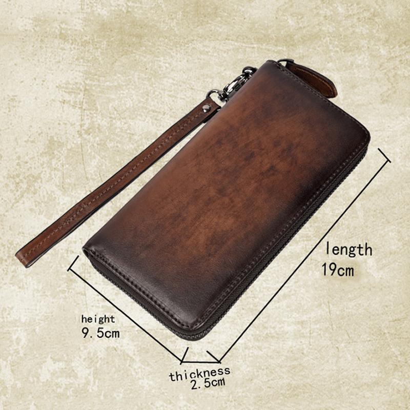 Portfel męski ze skóry naturalnej Vintage skórzany portfel Męski polerowany portfel na karty Biznesowa kopertówka