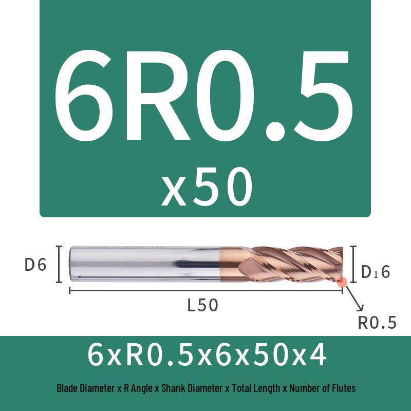 55-Degree Carbide Bull Nose End Mill with Wear-Resistant Coating for CNC Routers