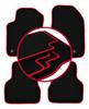 Velour Floor Mats with Red Edge For: Alfa Romeo Giulietta Hatchback (2010-2020)