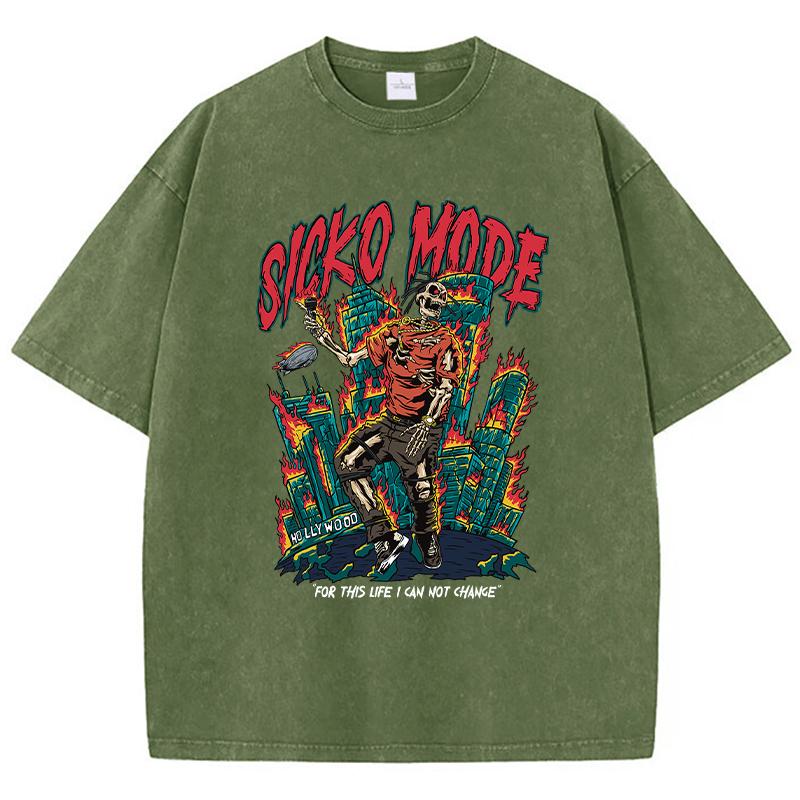 

Sicko Mode For This Life I Can Not Change Женские футболки Свободные футболки Уличная мягкая футболка Одежда Уличный бренд Футболка 2XL