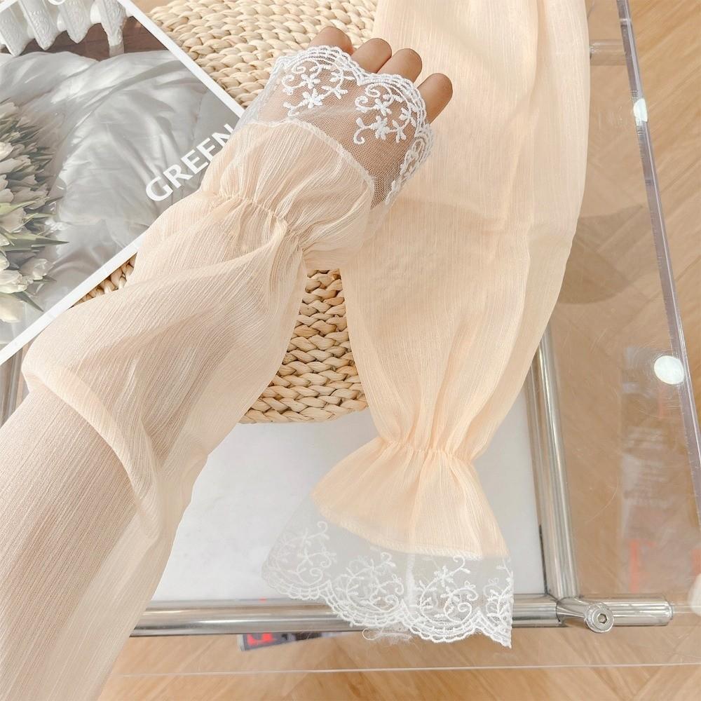 Anti-UV Driving Gloves Breathable Floral Lace Gloves Fashion Sun Sleeves
