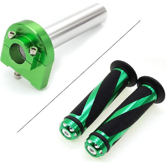 Krace Motorcycle 7/8" Handle bar Hand Grips with Anodized CNC Quick Twist Throttle Tube Motorized Lever Control Fit for Most Scooter Sportbikes ATV