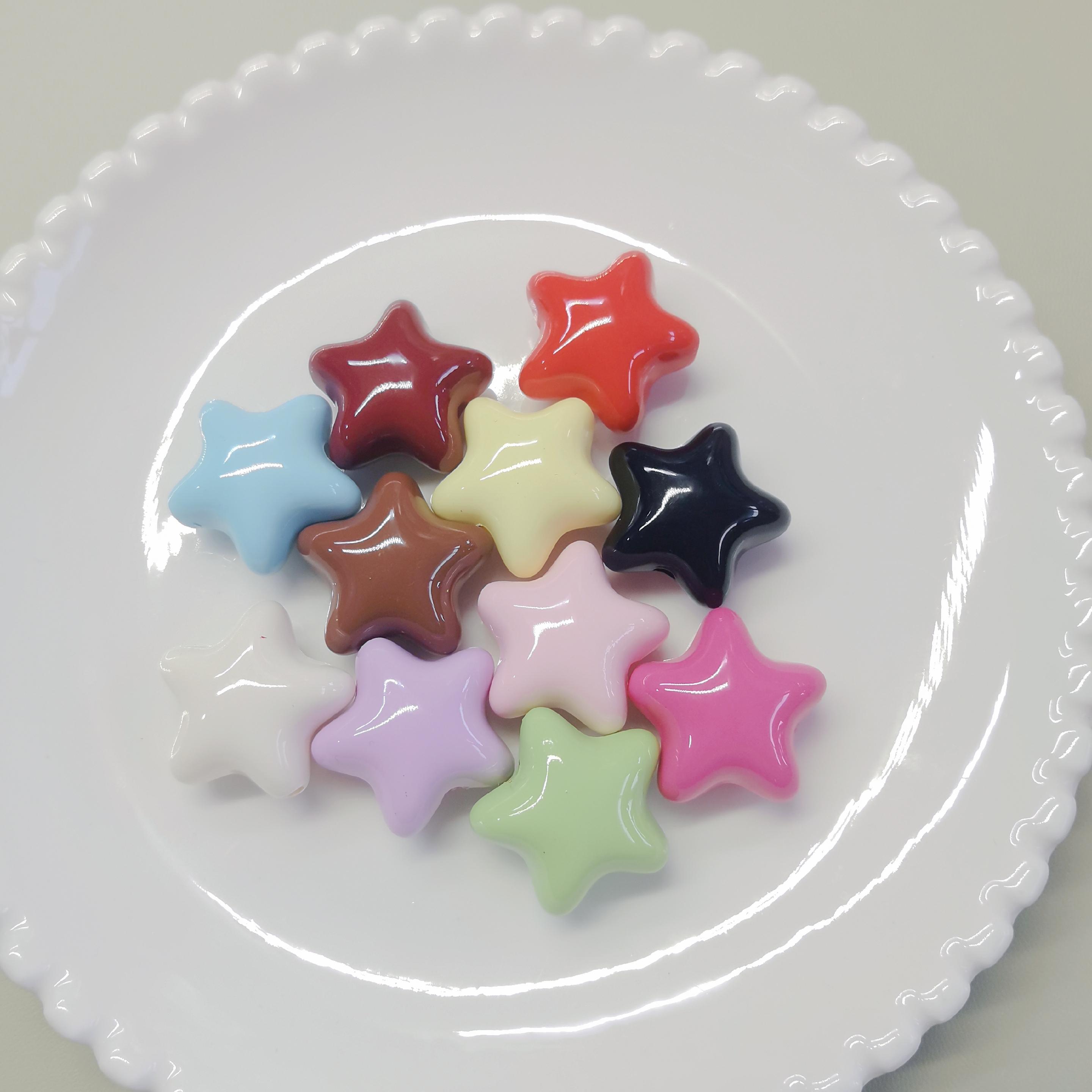 500g/Lot Assorted Candy Color Star Beads Loose Spacer Charms for Bracelet Necklace Jewelry Making DIY Accessories Plastic&22M-500g/BAG
