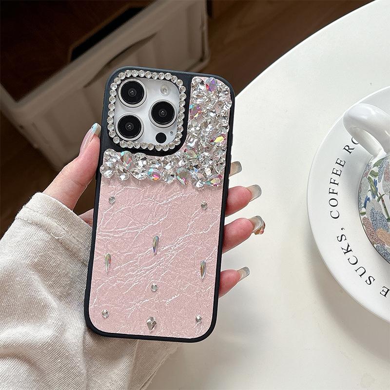 Leather Luxury Rhinestone Mobile Phone Case Is Suitable For Apple 17 Giant Good-Looking 14 Women'S Iphone16Promax Personality 15.