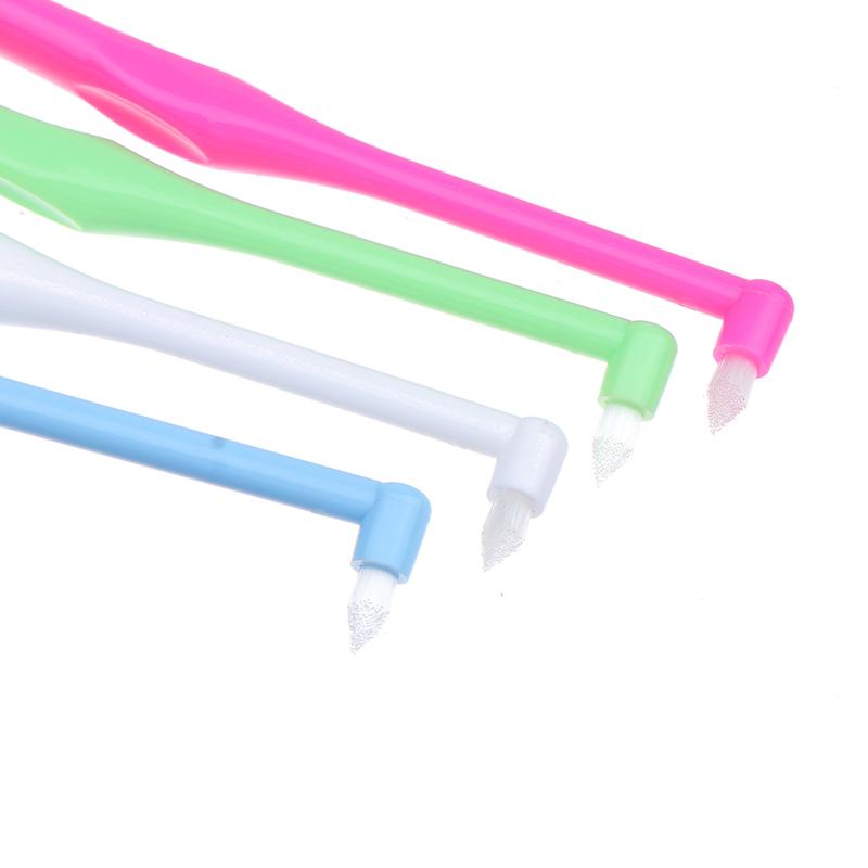 Lot de 4 brosses interdentaires orthodontiques à faisceau unique, souples, pour le nettoyage des dents, outil de soins bucco-dentaires, petite tête, implant capillaire souple pour adultes