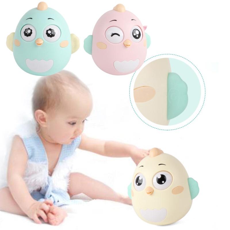 Cute Chick Baby Toddler Plastic Wobbler Toy With Built-in Bell Perfect For Sensorial Development Brand Ruicheng