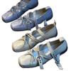 Sheepskin version~ Korean version of square head pig nose Mary Jane women's shoes French shallow mouth bow cross buckle thick heel single shoes