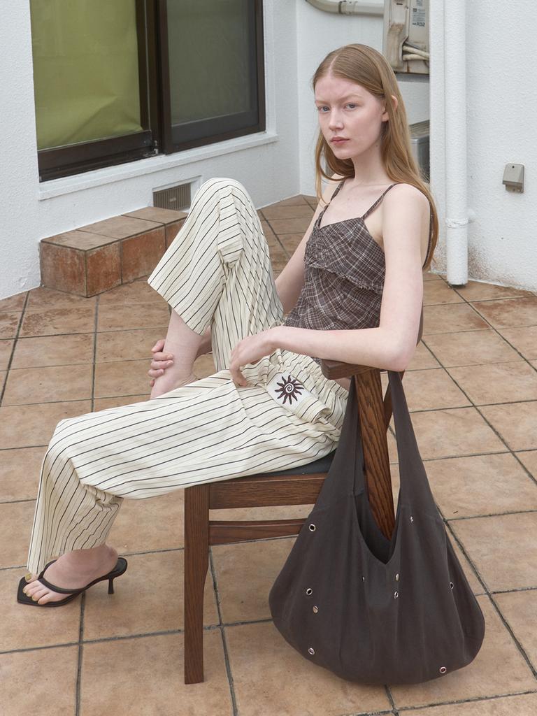 Kijun Stud Hobo Bag Brown