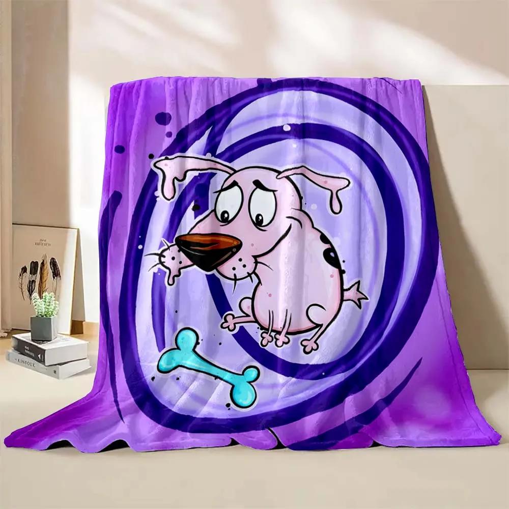 6 Velikostí C-Courage Pes zbabělec Tištěná deka Teplá měkká a pohodlná Deka na doma na cestování Potah na pohovku postel Deka Dárek