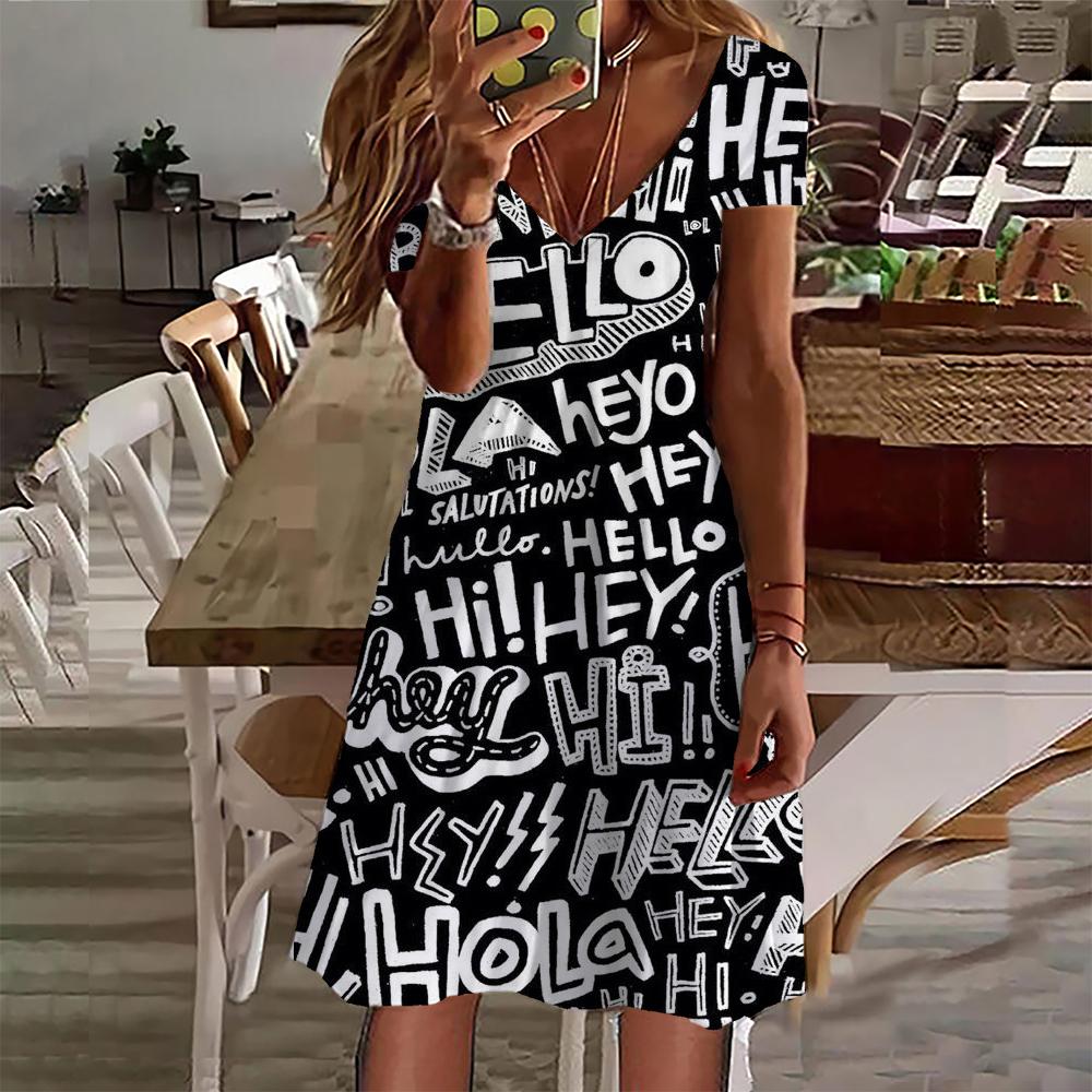 

Новые летние платья 2024 года для женщин с принтом Микки Мауса в стиле Диснея, женская одежда, повседневное платье в стиле ретро с коротким рукавом, свободное платье больших размеров 4XL