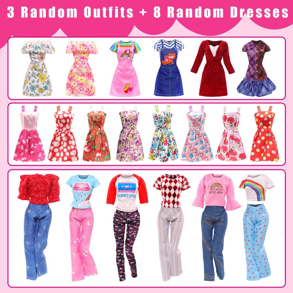 Barwawa 16 Scale Doll Clothes Set for 30 cm Dolls, 26 Pieces with Shoes