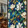 Colorful Retro Floral & Bird Static Cling Window Film - No Glue, Removable