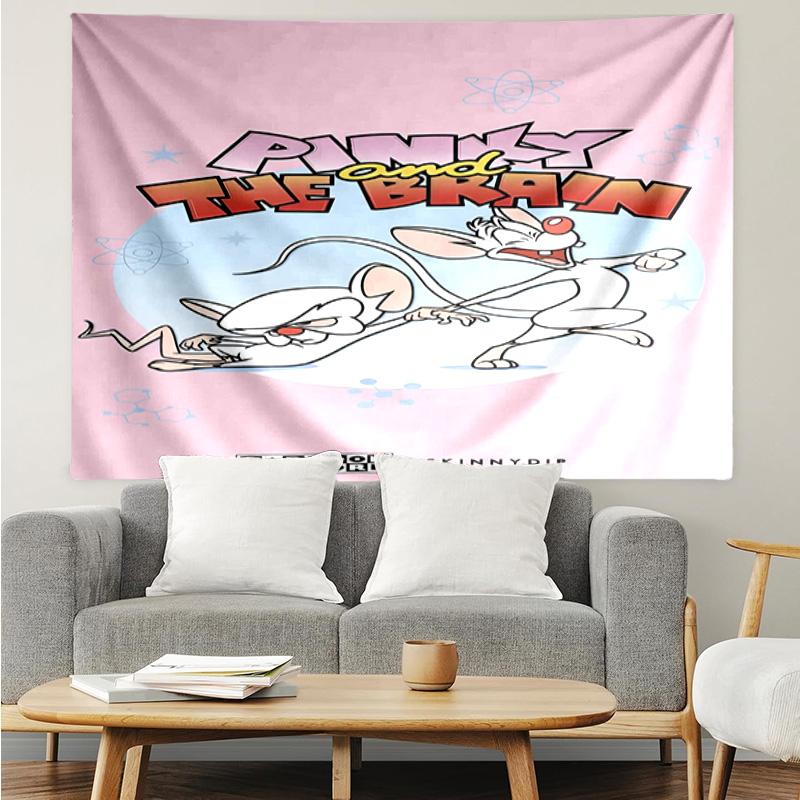 Pinky Brain Adventure Quick-Dry Tapestry Hanging for Bedroom,Livingroom, Playroom,Decor Art Room Wall Tapestry Holiday and Birthday Gifts