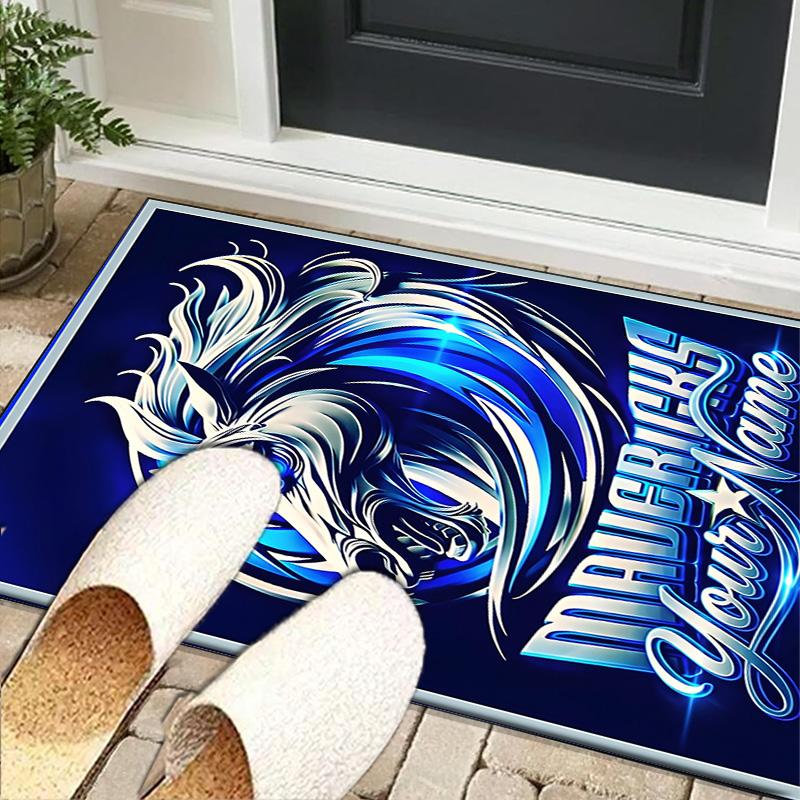 Custom NameMAVERICKS BASKETBALL TEAM Carpet, Indoor Rug, Chair Rug, Living Rooms, Doormat Made From Polyester Home Decor Birthday Christmas Gifts