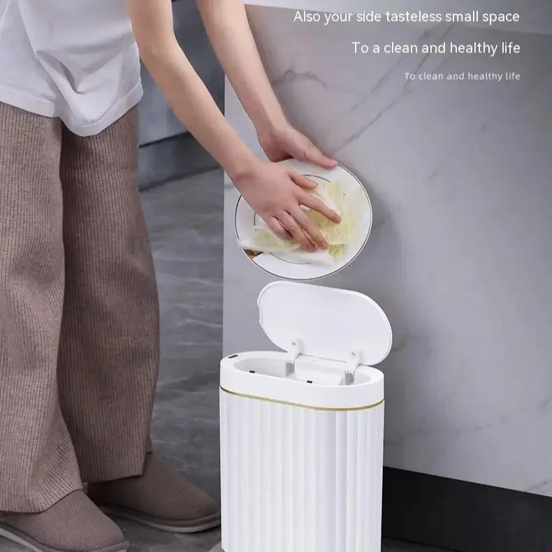 7L Trash Can Narrow Smart Sensor Kitchen Food Waste Recycle Bin Toilet Wastebasket Garbage Storage Bucket Bathroom Accessories