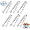 6PCS Mini Small Tiny Tongs, 4.25Inch Kitchen Metal Stainless Steel Small Tongs for Serving Food, Ice, Salad, Toaster, Desserts, Appetizers and