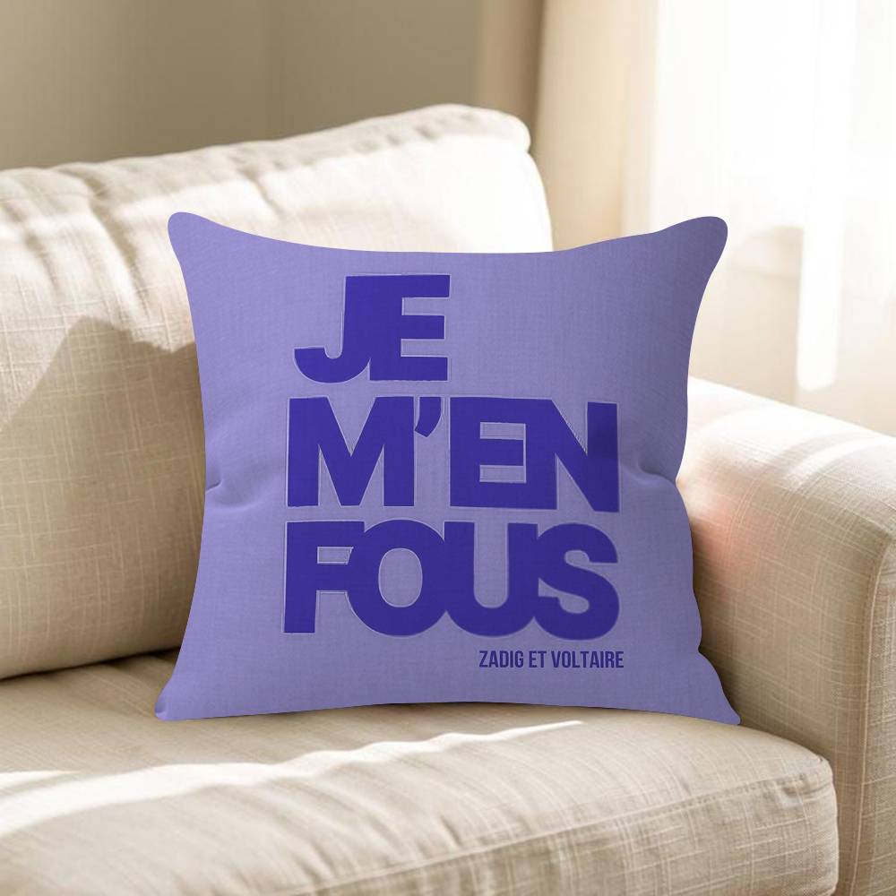 Je Men Fous French Quote Pillow Cushion Cover Pillowcase Living Room Sofa Home Decor Customized
