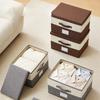 Baumwoll-Leinen Aufbewahrungsbehälter Stoff-Aufbewahrungsbox Schubladen-Organizer für Kleidung Spielzeug Bücher Beige Groß