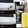 Ceară Remover zgârieturi auto 120ml Compus Universal de Lustruit pentru Reparații Zgârieturi Adânci cu Burete și Lavetă Ceară pentru Îndepărtarea Zgârieturilor
