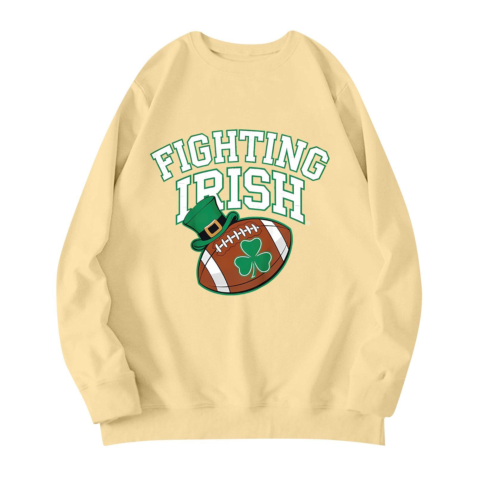 

Женская ул.. Футболка с коротким рукавом и принтом команды регби ко Дню Патрика XL жёлтый