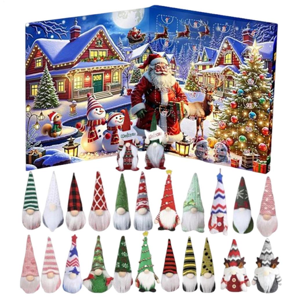 24 Days Countdown To Christmas Surprise Gift Box 2025 Christmas Dwarf Gnome Dolls Toys for Desktop Christmas Decoration