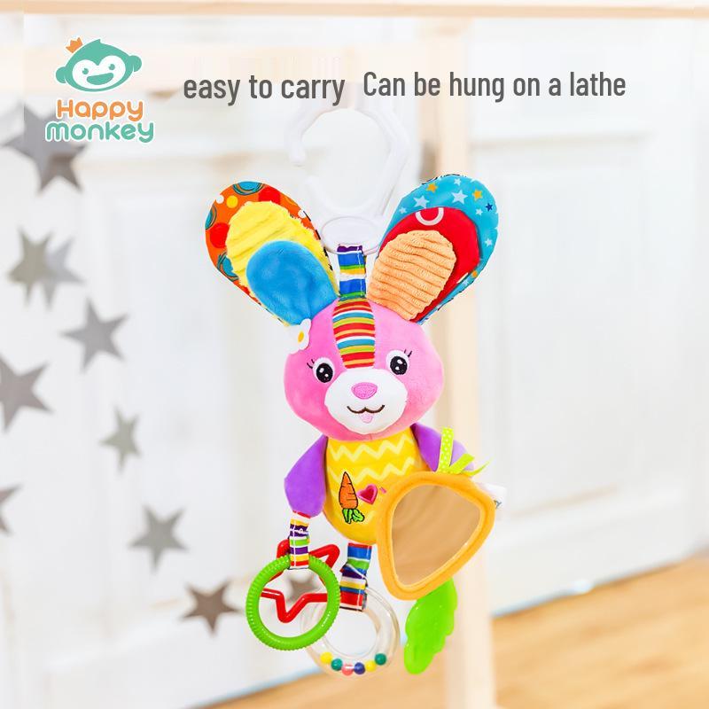 HappyMonkey Baby Sensory Plush Rattle & Teether Toy