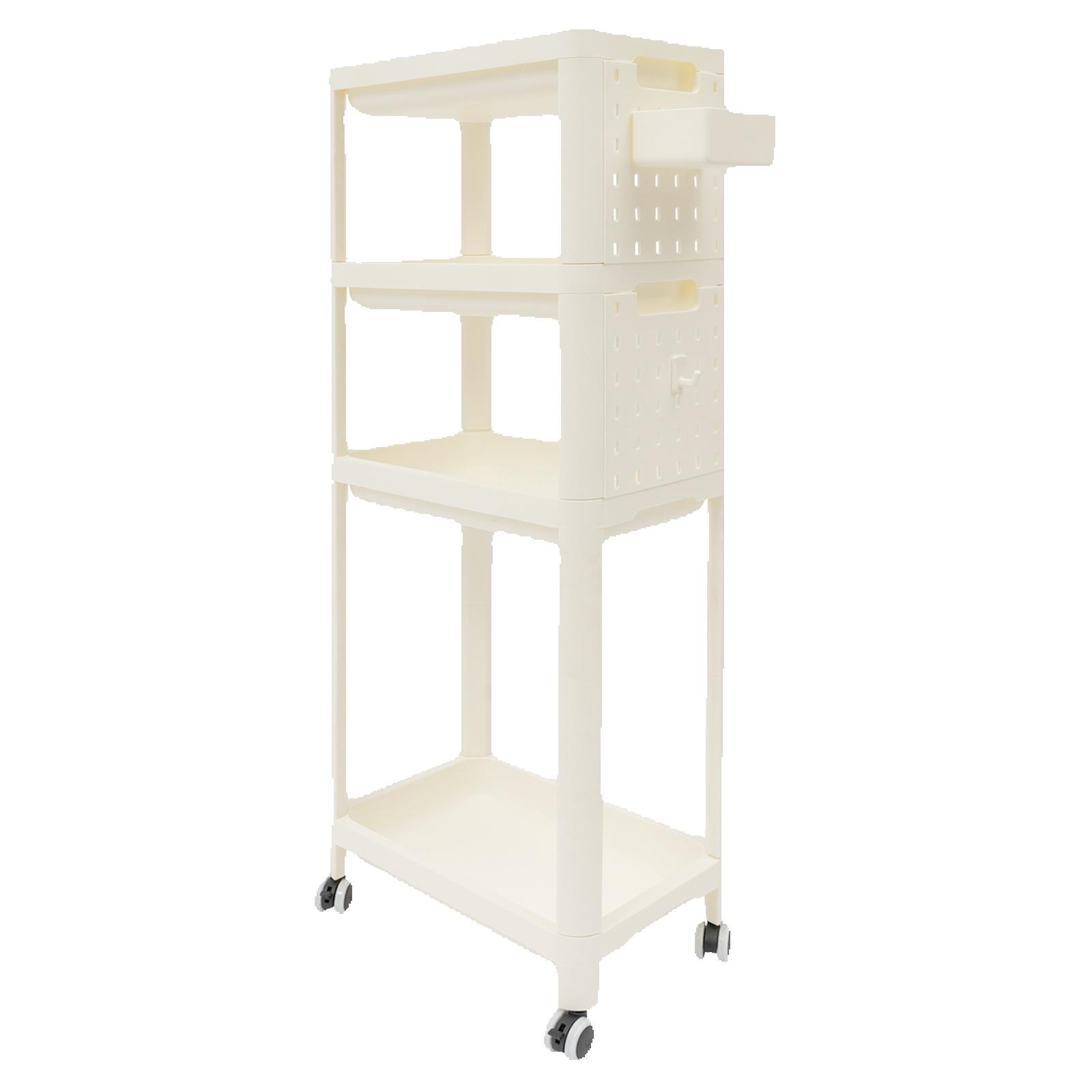 

3-ярусная передвижная сервировочная тележка, Передвижная кухонная тележка для хранения, Передвижной органайзер для хранения для кухни, гостиной, кабинета 3-tier белый