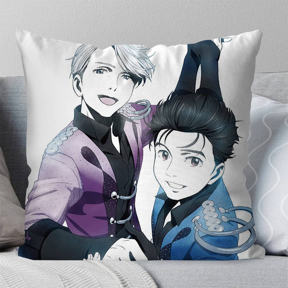 Anime YYURi On ICE Pillow Case Fashion Square Pillowcase Bedroom Sofa Room Ins Decoration Leisure