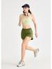 Women's Two-in-One Cooling Sports Shorts with Anti-Exposure Pocket & Back Waist Towel Loop for Yoga & Fitness.