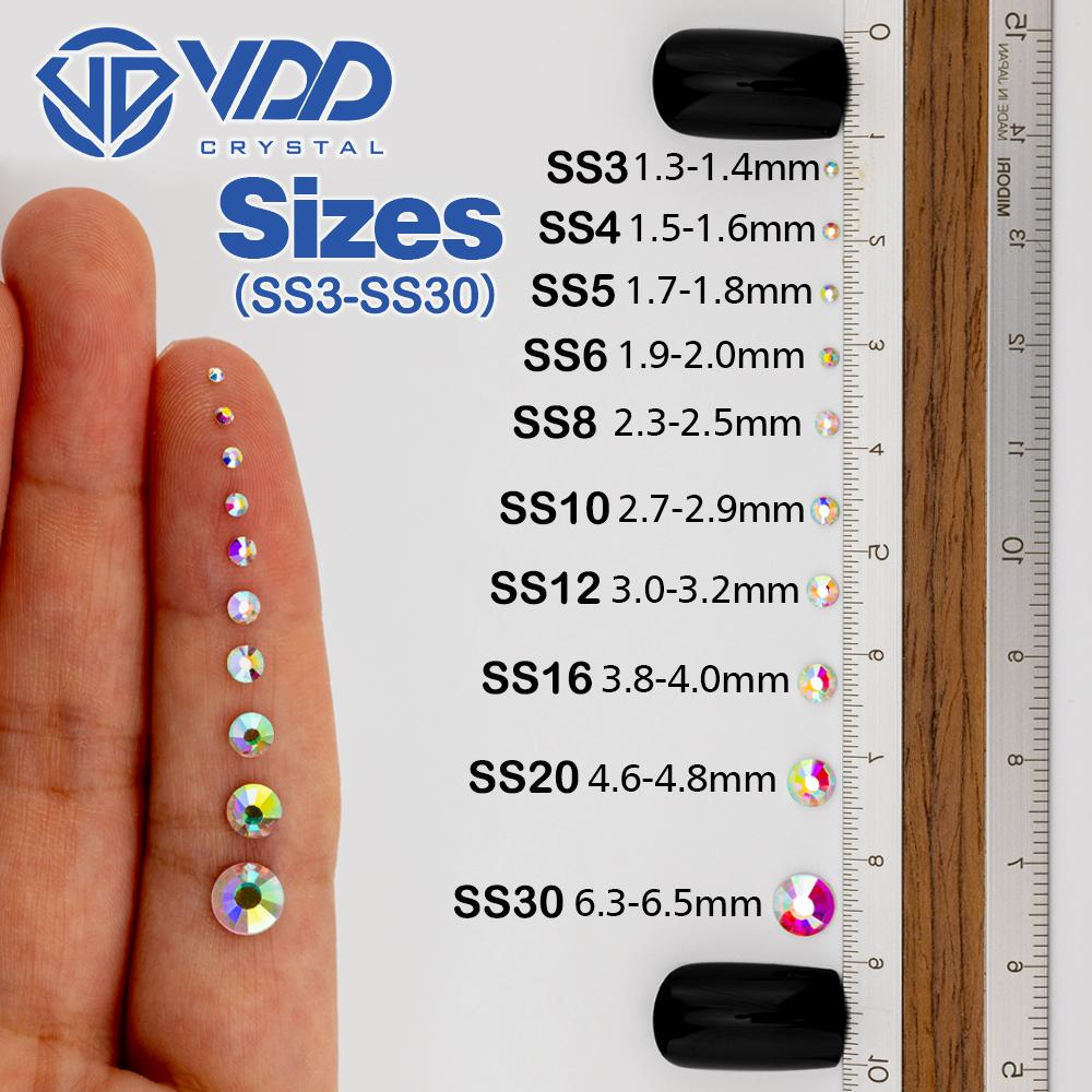 VDD 002 Jet Crystal Non-Hotfix Rhinestones Nail Art Accessories Stones Wedding Dress Decoration Nail Stickers Nail Art