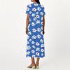 Fashion Women's Summer V-Neck Short Sleeve Floral Print Beach Dress