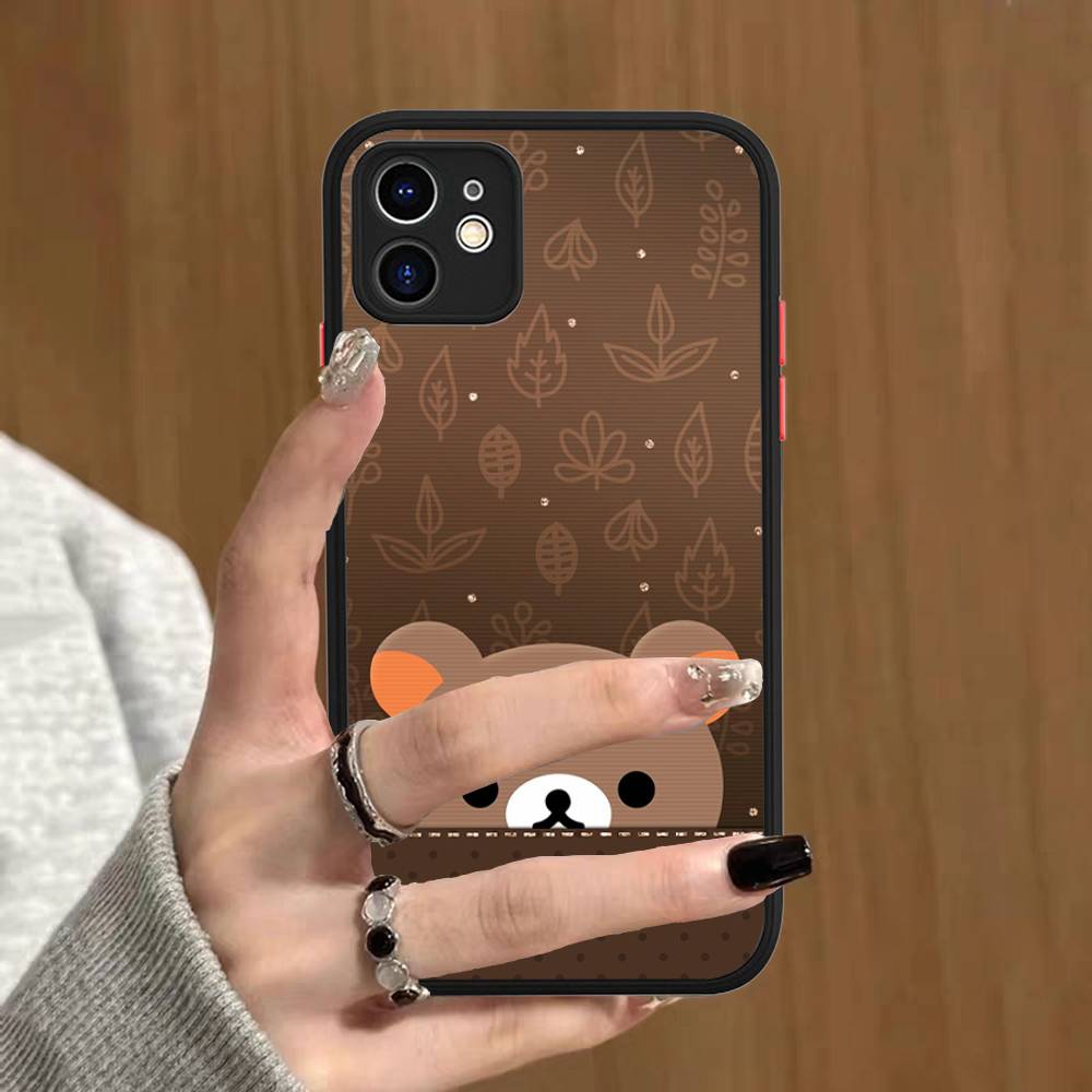 Rilakkuma Anime Cute Cartoon For IPhone 11 12 13 14 15 16 Pro Max Plus X XS MAX Shockproof Matte Back Cover